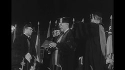 President Harry S. Truman receives Honorary Doctor of Laws Degree from the University of Kansas City News Clip
