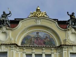MS House in old town square / Prague, Hlavni mesto Praha, Czech Republic Stock Footage