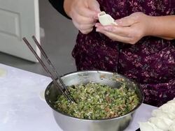Making Chinese Dumplings Stock Footage