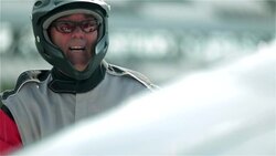 Pit-crew chief breathing heavily Stock Footage