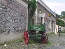 WS People walking on Street De Sacramento / Colonia De Sacramento, Uruguay Stock Footage