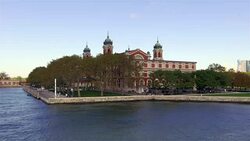 Arriving at Ellis Island 4k Stock Footage