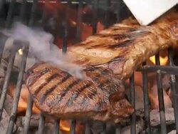 Meat cooking on barbecue Stock Footage