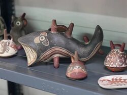 MS Shot of Nazca pottery / South Of Peru, Nazca, Peru Stock Footage