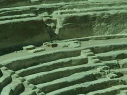 Petra archaeological site and amphitheatre, steps and columns, Jordan Stock Footage