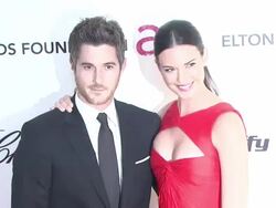 Dave Annable, Odette Yustman at the 19th Annual Elton John AIDS Foundation Academy Awards Viewing Party at West Hollywood CA. (Footage by WireImage Video/GettyImages) Stock Footage