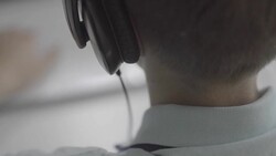 little boy playing on the computer games Stock Footage