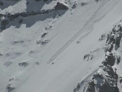 MS ZO Extreme Skier skiing on avalanche / Telluride, Colorado, United States Stock Footage