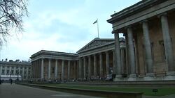 Exterior views of the British Museum in London News Clip