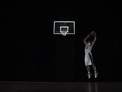  WS SLO MO Athlete dribbling putting ball in basket / Beaverton, OR, USA Stock Footage