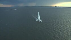 A Tartan sailboat cruises across Long Island Sound. Stock Footage
