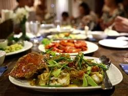 Dining Table in Party Stock Footage