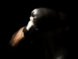 Boxing in dark Stock Footage