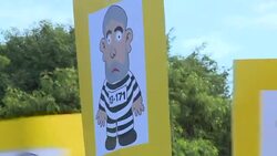 CLEAN : Brazilians protest after ex president probe suspended News Clip