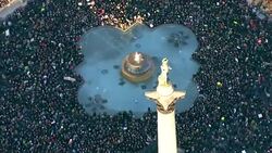 Aerials of Women's March in London News Clip