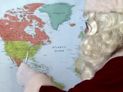 Santa Maps His Route Stock Footage