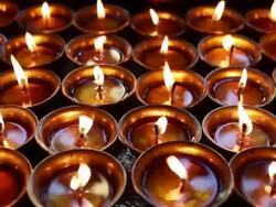 oil lamps diya Stock Footage