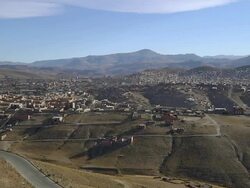 WS View of houses and mountain / Potosi, Bolivia Stock Footage