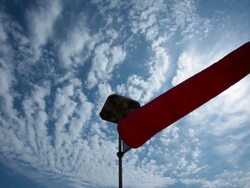 wind sock and cloud background Stock Footage