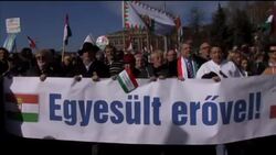 Hungary's PM defends his govt's policies in front of tens of thousands of supporters News Clip