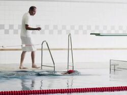 Athlete in water Stock Footage