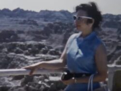 Woman at Badlands 1950's Stock Footage