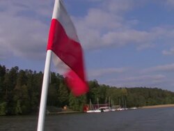 Polish flag/ensign in the wind, HD Stock Footage