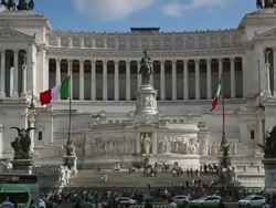 Vittorio Emanuele or Altare della Patria Monument in Rome Stock Footage