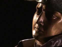 A bust of Napoleon Bonaparte rotates slowly. Stock Footage