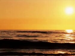 Sunset at North Sea beach, copy space Stock Footage