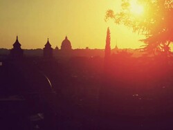 Rome Domes from Pincio Hill Stock Footage