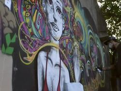 Street Art In Rio De Janeiro - Graffiti Artists Stock Footage