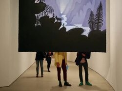 Artist Ayse Erkmen Unveils 11 Large-Scale Theatrical Backdrops Stock Footage