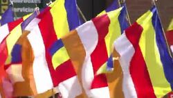 CLEAN : Hundreds protest against Dalai Lama in Britain News Clip