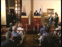 Spanish, Belgian ministers meet Sharon plus rally in Nablus News Clip