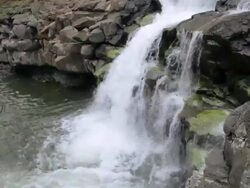 CU PAN Shot of Hoopii Falls / Kapaa, Kauai, Hawaii, United States Stock Footage