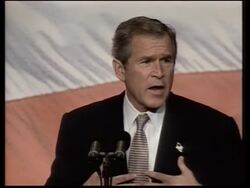 Bush speaks at dinner on Iraq and homeland security News Clip