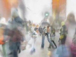 ANCIENT LANE IN ASOLO, BRIGHT NIGHT, INFINITE CROWD (loopable) Stock Footage