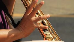 blowing the Trumpet Stock Footage