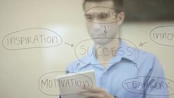 Ethnic young adult businessman working on business growth strategies Stock Footage