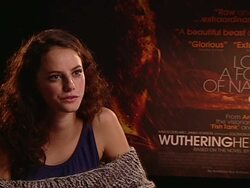 INTERVIEW Kaya Scodelario on how this movie is a different kind of adaptation at the Wuthering Heights Interview at London England. (Footage by WireImage Video/Getty Images Entertainment Video) Stock Footage