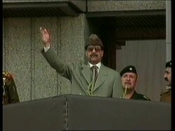 IRAQ: BAGHDAD: PARADE ACROSS CITY FOR SADDAM HUSSEIN'S BIRTHDAY News Clip