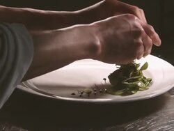 chef serving steak Stock Footage