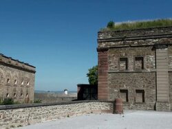 MS View of inside castle / Koblenz, Rhineland-Palatinate, Germany Stock Footage