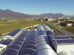 Solar Panel Roof - Aerial View Stock Footage