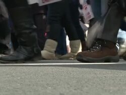 Rally against Keystone XL and climate change Stock Footage
