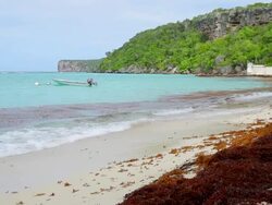 Boat floating at beach Stock Footage