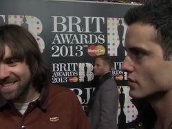 INTERVIEW - The Vaccines on being nominated, being up against The Rolling Stones, being at the event, the performances at The BRIT Awards - Arrivals at O2 Arena on February 20, 2013 in London, England.  Stock Footage