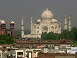 ZO Taj Mahal and Agra City / Agra, India Stock Footage