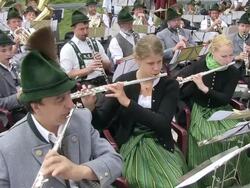  CU Traditional band at fellhorn / Oberstdorf, Bavaria, Germany  Stock Footage